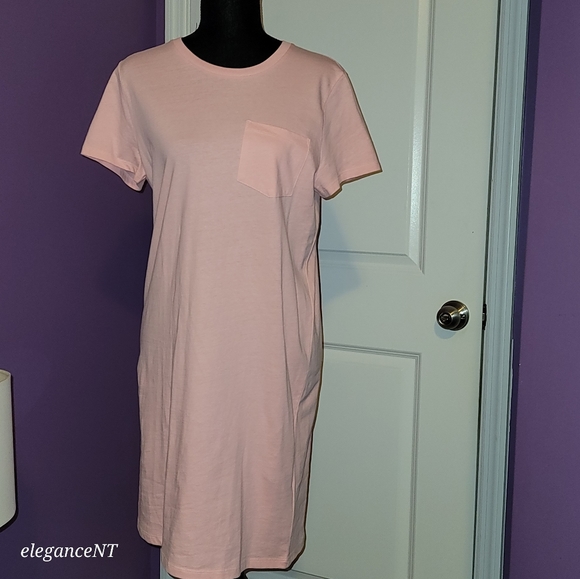 J. Crew Dresses & Skirts - J Crew Short Sleeve Cool Pink T shirt Dress Re-Imagined Sz: Small NWT